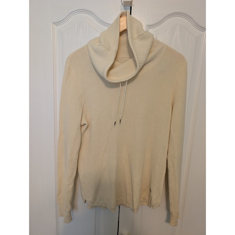 LRL Lauren Jeans CO Ralph Lauren Cream High Neck Knit Sweater Size M Women's - Picture 2 of 5